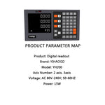 LinkMejor YH LCD 2/3 Axis Grating CNC Milling Digital Readout Display DRO / KA300 5μm TTL 70-970mm Electronic Linear Scale Encoders Lathe Tool