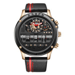 Luxury Multifunctional Electronic Quartz Watch Luminous Waterproof Date Display High-quality Leather Strap Men's Wristwatch