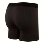 3pcs Men's Black Boxer Briefs Breathable Comfy Boxer Trunks, Elastic Sports Shorts, Men's Casual Underwear For Daily Wear S-XL