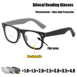 Photochromic HD Reading Glasses for Men Women Indoor Outdoor Dual-use Presbyopia Glasses Anti-blue Light Color Changing Eyeglasses