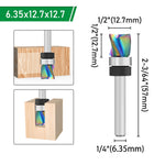 LinkMejor 1/4 Inch 6.35mm Shank Nano Coated Spiral Compression Flush Trim Router Bit Top & Bottom Bearing Milling Cutter for Wood MDF Decorative Panels