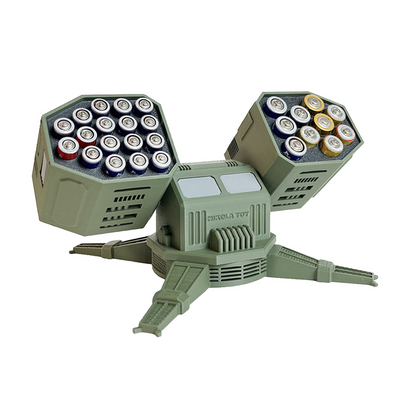 LinkMejor Anti-Aircraft Missile Shaped Battery Storage Box 27 Holes Suitable for AA/AAA batteries DIY Novel Creative Appearance Desktop Ornaments Science Discovery Toys