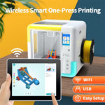 LinkMejor X-MAKER Children's 3D Printer High Precision 0.1/0.05mm Ultra Silent <50dB Wireless Smart One-Press Printing WiFi USB Safe Enclosed Design