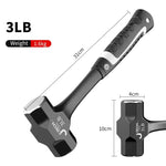 Z50 Sledge Hammer 2LB-3LB Heavy Duty One-Piece Forged Steel Non-Slip Handle for Brick Drilling Crack Hammering Construction