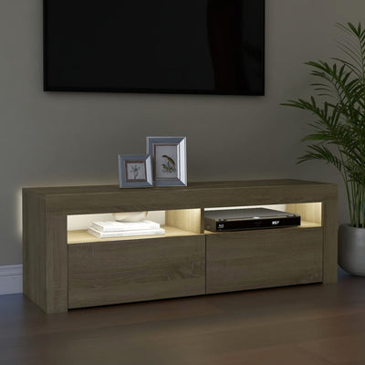 TV Cabinet with LED Lights Sonoma Oak 47.2"x13.8"x15.7"