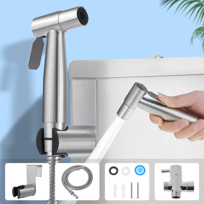 LinkMejor Handheld Toilet Bidet Sprayer Set Kit Stainless Steel Hand Bidet faucet Bathroom Hand Sprayer Shower Head