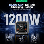 [GaN Tech] LinkMejor® BW-S36 1200W 12 Ports USB PD Charger LED LIGHT 8USB-C+4USB-A QC PD Fast Charging Desktop Charging Station for iPhone 17 16 16 Pro 15 14 13 Pro Max for MacBook Pro for Airpods for Apple Watch