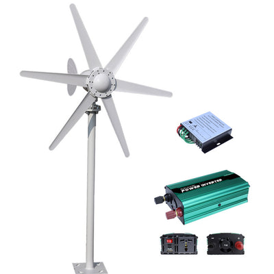 Wind Controller 6-Blade Wind Turbine 3000W(Peak) Inverter Advanced Auto-Charging 12V/24V Efficient Wind Energy Conversion Easy Installation