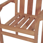 Garden Chairs 2 pcs with Black Cushions Solid Teak Wood