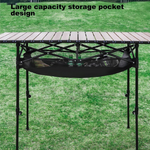 Xmund Folding Camping Table with Net Pockets, Outdoor Portable Egg Roll Table, Lightweight Portable, with Carrying Bag, for Outdoor, Picnic, BBQ, Cooking, Festival, Beach, Home Use