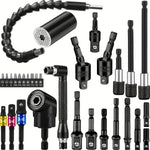 Flexible Shaft Drill Bit Extension Set 31pcs Universal Right Angle Screwdriver Hex Socket Adapter Power Drill Attachment Metal Tool