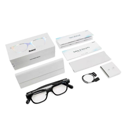 Rokid AI Smart Glasses with Visual Display Real Time Translation Navigation Info Built-in Dual Stereo Speakers Voice Control AR Wearable Smart Audio Glasses