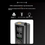 Multi-Function 120Psi Cordless Handheld Air Pump Portable Tire Inflator For Car Bicycle Motorcycle Tires Ball USB Charging With LCD Display Pressure Gauge