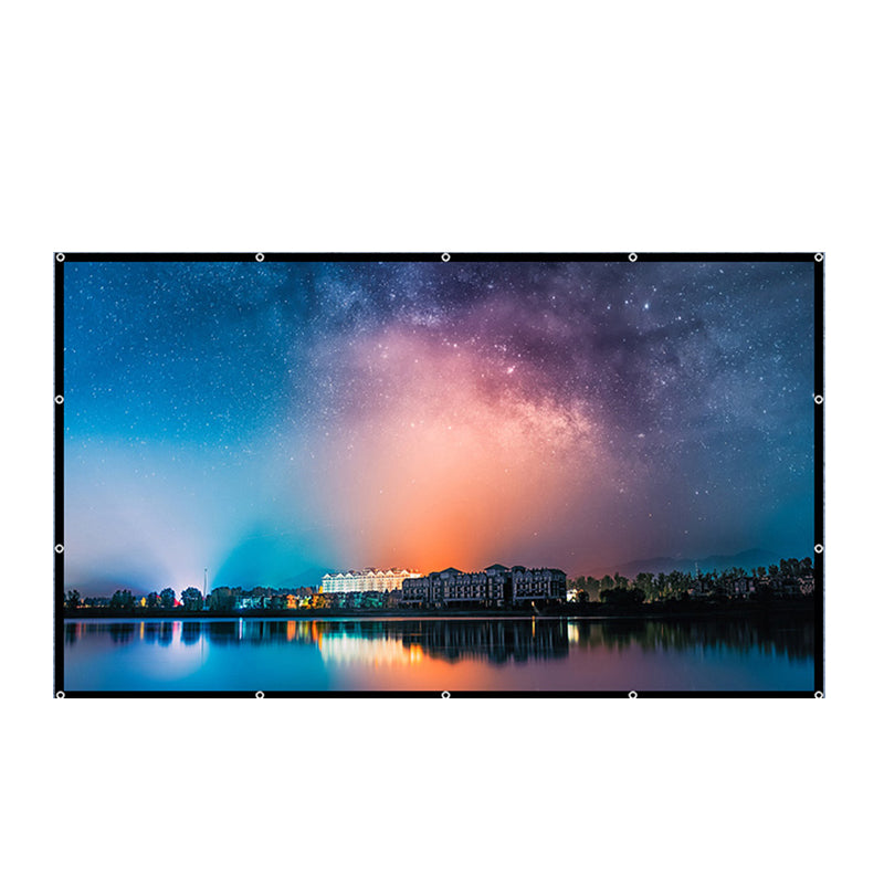 84/100/120-inch Portable Foldable Projector Screen 4K HD Outdoor Movie Screen Milk Silk Fabric with Grommets 170° Wide Viewing Angle Easy Setup Home Theater Camping