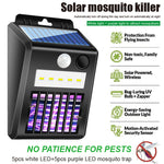 2-in-1 Solar Mosquito And Motion Sensor LED Light Outdoor Induction Wall Lamp Electric Insect Fly For Backyard Patio Camping