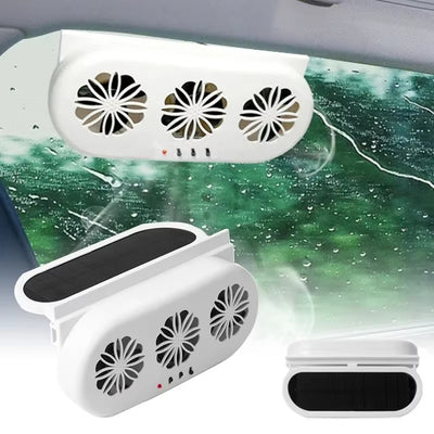 Solar-Powered Car Vent Fan 3 Head Car Exhaust Fan Electric Fan USB Charging Window Ventilator Front Rear Seat Purifiers Radiator
