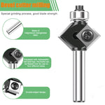 1/4 Inch 6mm 8mm Shank 45° Bevel Chamfer Milling Cutter Router Bit Tungsten Carbide HRC93 Precision Tool Double Blade
