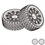 2PCS MJX 14301 1/14 RC Car Original Parts 1415A1 14301 Rubber Tires 1415A2 14302 Rubber Tires 1415B1 14301 TPR Tires 1415B2 14302 TPR Tires 1415C Drift Tires