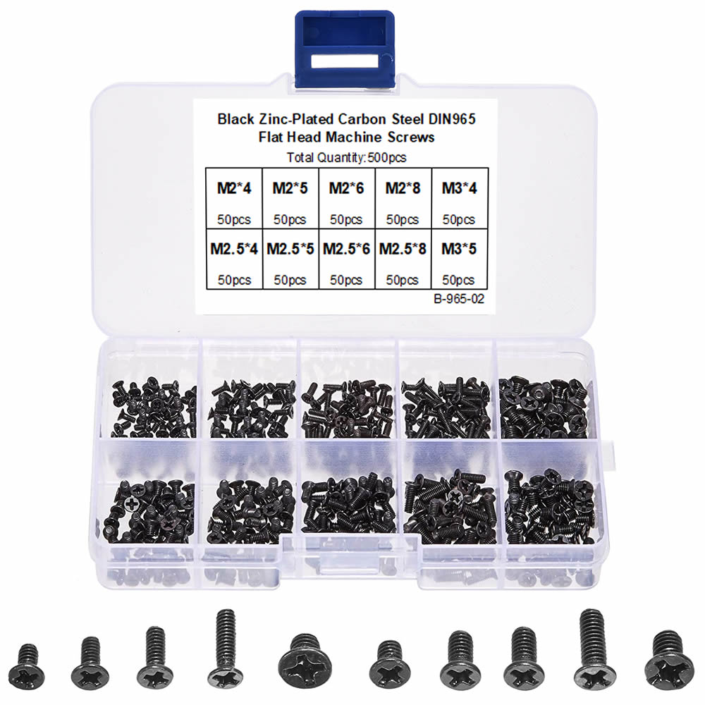 500Pcs M2 M2.5 M3 KM Screw Flat Head Phillips Screws Set Kit For RC Model