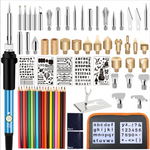 71 Pieces Adjustable Temperature Electric Soldering Iron Pyrography Tool Carving Pyrographer Pen Wood Burning Kit
