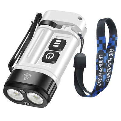 LinkMejor U10 410LM Aluminum Alloy EDC Keychain Flashlight Built-in 14500 Battery High Power LED Torch USB Rechargeable Portable Magnetic Clip Light