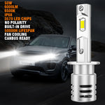 LinkMejor X5 H1 2PCS Car LED Headlight Bulbs 6000LM LED Front Headlamps Hi Low Beam 6500K Super Bright Light 3570 LED Chips