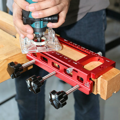 LinkMejor Door Hinge Jig Door Hinge Template Kit for Router Adjustable Mortise Jig for Multiple Hinge Sizes