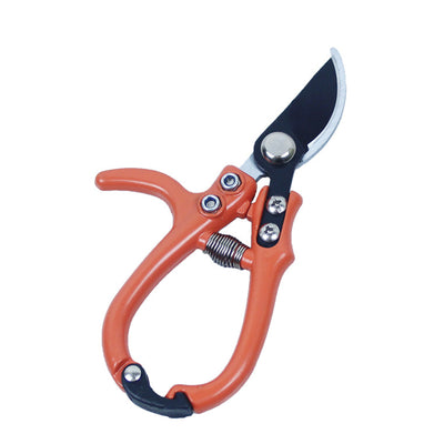2PCS High Carbon Steel Pruning Shears Set 168mm 154mm Extra Sharp Garden Hand Pruners Ergonomic Handles Spring-loaded Mechanism Secure Lock Orange