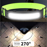 LinkMejor Sensor Headlight Built in Battery Fishing Headlamp Rechargeable 6 Modes Head Torch Outdoor Camping Flashlight