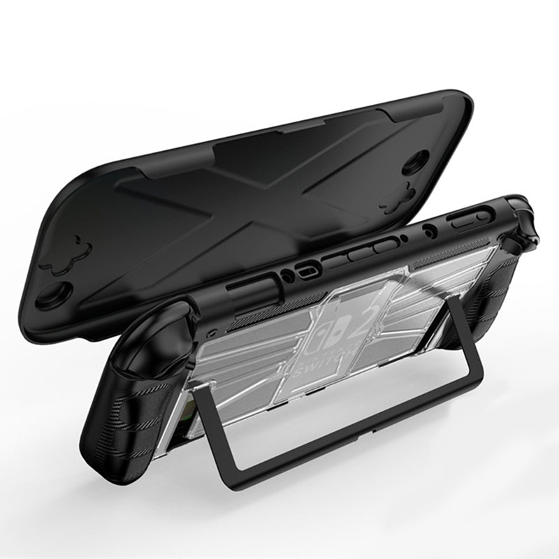 LinkMejor Case Ergonomic Handle Grip Cover Shockproof Handheld Game Console Case Anti-Drop Anti-Slip for Nintendo for Switch 2 Case