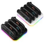 LinkMejor LinkMejor-NS2303 Switch2 Joy-Con 4 in 1 Charging Dock Type-C Fast Charging LED Indicators RGB Lighting Left and Right Handle Charger Stand Gaming Accessories