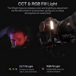 Hohem iSteady MT3/MT3 PRO AI Camera Gimbal Stabilizer 2.5KG Payload with CCT RGB Fill Light Touch Screen for DSLM/Phone/Action Cam