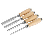 LinkMejor 4pcs Woodworking Chisel Set High Carbon Chromium Steel Maple Handles 6mm 12mm 20mm 26mm Professional Tool Kit Carving Sculpting Sharp Blades
