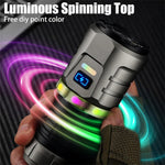 LinkMejor Super Bright 8 LED Flashlight USB Rechargeable Lamp with Magnet, Gyroscope Rotation Design Torch Outdoor Camping Powerful Lantern