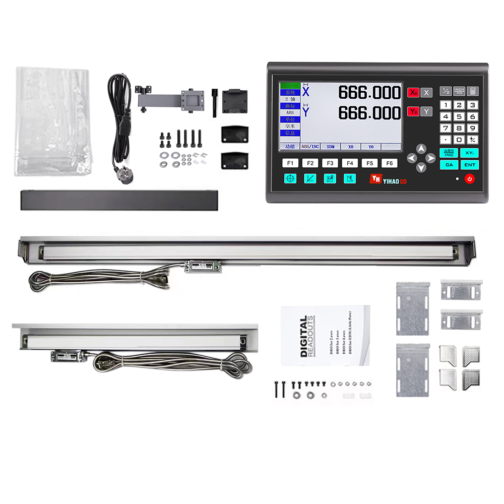 LinkMejor YH800-2 Digital Display Ruler YE Optical Linear Scale with IP54 Protection High Precision Versatile Use for Milling Machines Lathes and More Imported Parts Large Screen Display Reliable Meanwell Power Supply