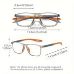 TR90 Reading Glasses Anti-blue Light High Definition Presbyopia Eyeglasses Men's Hyperopia Optical Eyewear Ultralight Sport Non-slip Eyeglasses Diopters To +3.5