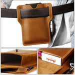 Ekphero Retro Men's Waist Bag Genuine Leather Belt Bag Key Waist Work Pocket Phone Bag for Belt Wearable Holster