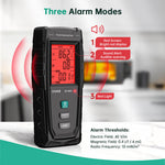 LinkMejor RT-100S 3 in 1 EMF Meter Electric Magnetic RF Fields Detector Instant Readings Color-Coded Display with Triple Alerts Energy Efficient and Portable