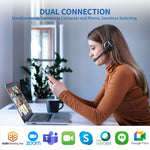 Awatrue EH11 2.4G Wireless Headset bluetooth Headphone with Charging Base AI Call Noise Cancelling 50mm Drive Unit 30H Play Time Comfortable Design On-ear Headphones with External Microphone