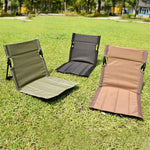 IPRee Foldable Beach Mat Lounge Camping Chair Outdoor Garden Park Single Lazy Chair Backrest Cushion Picnic Camping Folding Back Chair Beach Chairs