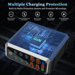 [GaN Tech] 660W 10-Port USB PD Charger 6USB-C+4USB-A QC 140W PD 3.1 Fast Charging Desktop Charging Station for iPhone 16 16 Pro 15 14 13 Pro Max for MacBook Pro for Airpods for Apple Watch  for iPad