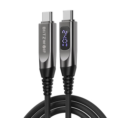 BlitzWolf® BW-TC25 240W Digital Display Type-C to Type-C Cable PD3.1 Fast Charging Data Transmission Tinned Copper Core Line 1.2M Long for iPhone 17 17Pro Max 16 15 for Huawei Mate XTs for SAMSUNG