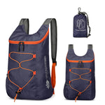 IPRee Multifunctional Outdoor Folding Backpack High Density Lightweight Waterproof Nylon Fabric Sports Bag for Camping Hiking Travel