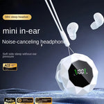LinkMejor Sleeping Earbuds Wireless bluetooth V6.0 Earphone Panoramic Surround Sound LED Digital Display In-ear Sports Headphone with Lanyard