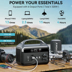 [US Direct] DaranEner NEOZ 300W Portable Power Station 179.2Wh/56000mAh LiFePO4 Battery, Fast Charging with 3 Input/6 Output Ports