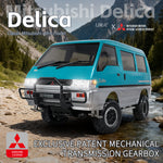 LinkMejor 1296 RTR 1/12 2.4G 4WD for Mitsubishi Delica L300 1986 RC Car Dual-Speed Mechanical Shifting Classis Off-Road Van Climbing Truck LED Light Full Proportional Control Metal Gears CVD Straight Axle Vehicles Models Toys