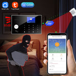 SmartHome GSM WiFi Wireless Alarm System Anti-tamper Real-time Alerts Tuya APP Remote Control 328 ft Range Smart House Wireless Security Alarm