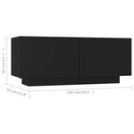 TV Cabinet Black 39.4"x14"x16" Chipboard