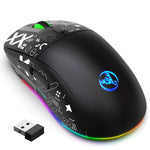 LinkMejor T90 2.4G Triple Mode Wireless Mouse 800-3600DPI Adjustable RGB Backlight 750mAh Type-C Rechargeable Gamer Mouse