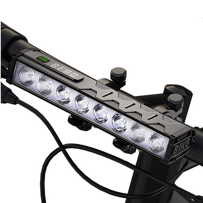 LinkMejor B08 8 LEDs Bicycle Headlight 5000 lm Brightness 500m Distance IP65 Waterproof Type-C Rechargeable Battery Digital Display Protable Flashlight for MTB Road Cycling